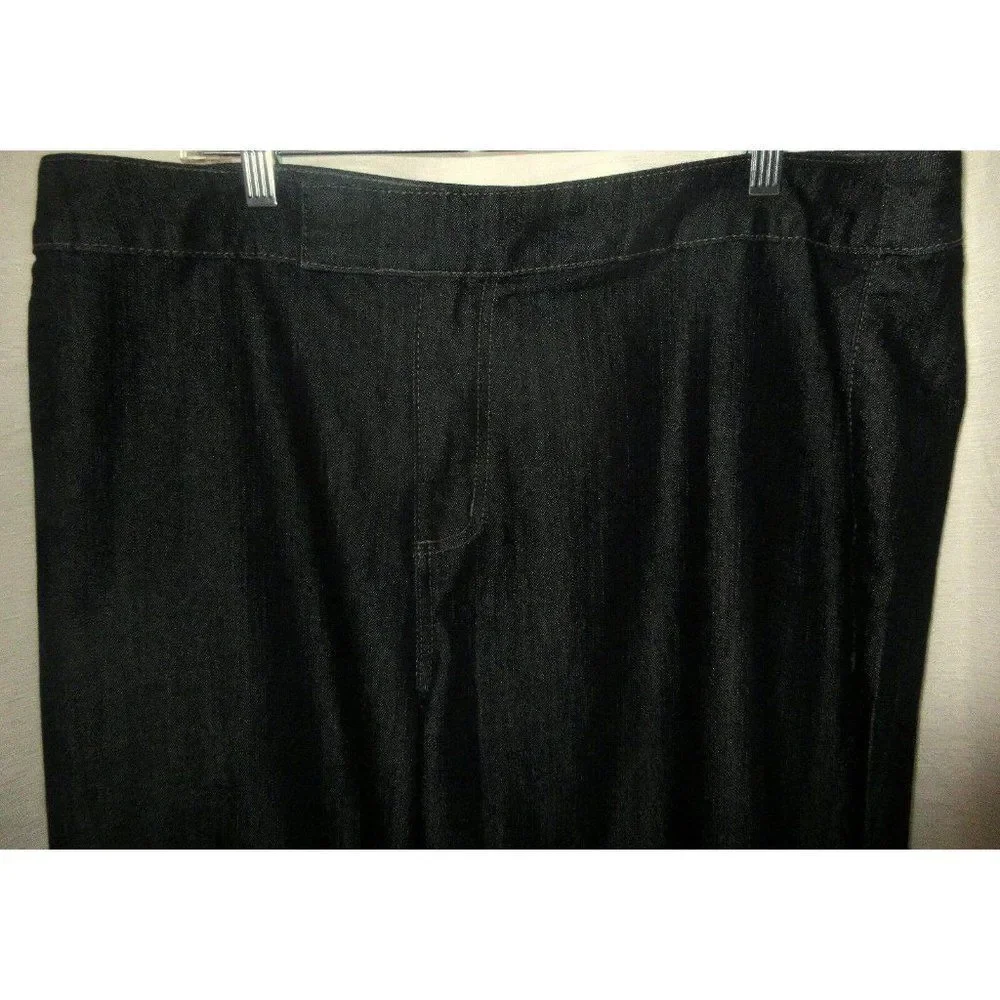 Avenue Black Ankle Jeans Sz 18 Cotton Stretch Flat Front Back Pockets - Picture 3 of 6